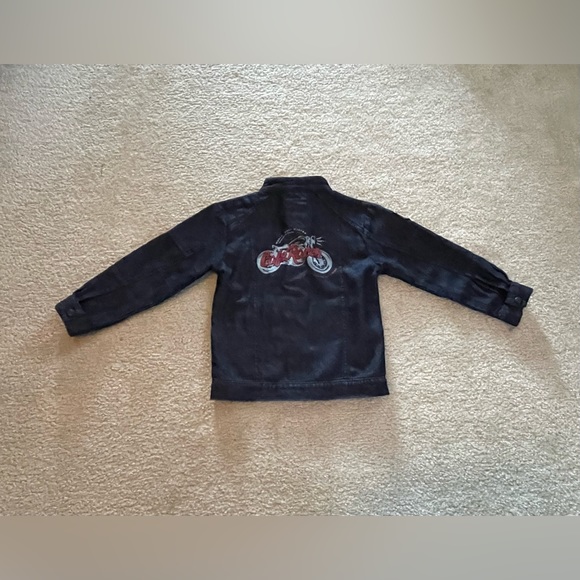 PT 95 Kids Motorcycle Blue Jean Jacket with Patches - Size: 6 - Picture 9 of 11